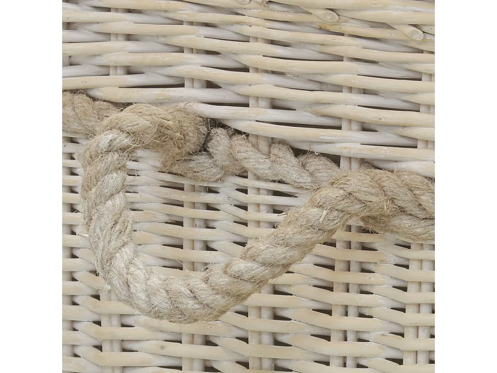 Malles carrées en osier blanchi (Lot de 3)