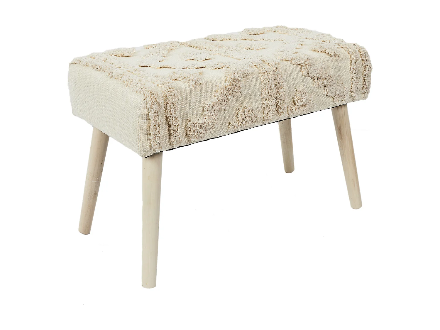Banc Design en Bois "Mirage" 60cm Blanc & Beige