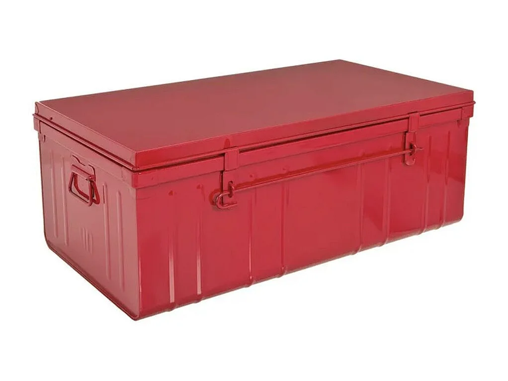Lot de 3 malle de rangement en métal Habitat - Capacité 95 - 130 - 175 litre-Rouge