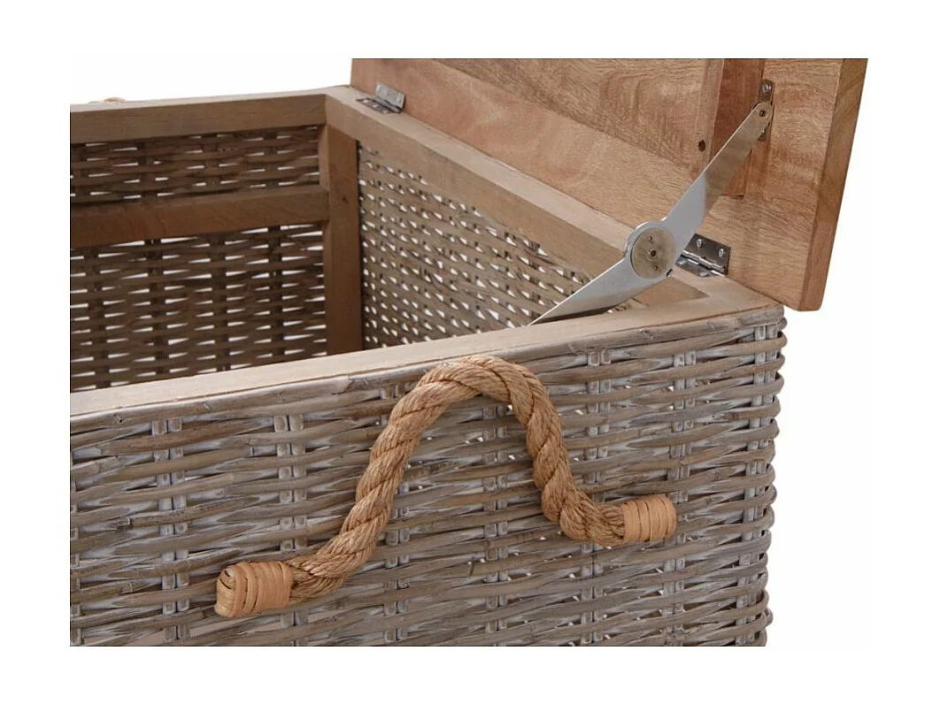 Coffre en poelet blanchi (Lot de 3)