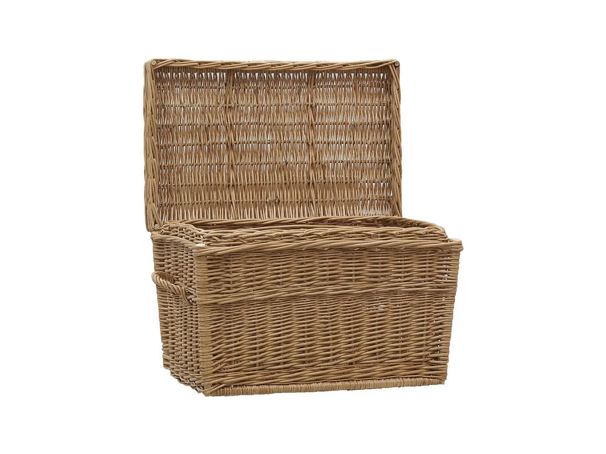 Malle de rangement en osier buff 60 x 40 x 40 cm