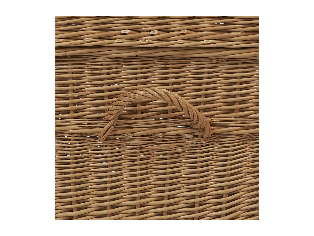 Malle de rangement en osier buff 60 x 40 x 40 cm