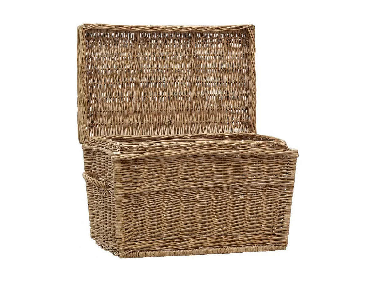 Malle de rangement en osier buff 60 x 40 x 40 cm