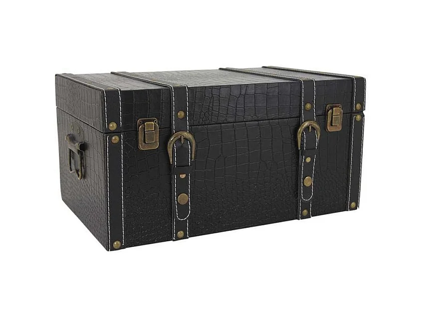 Coffre en bois teinté et polyuréthane