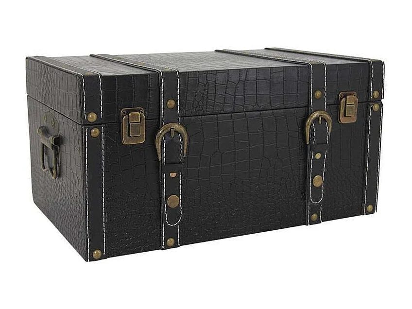 Coffre en bois teinté et polyuréthane