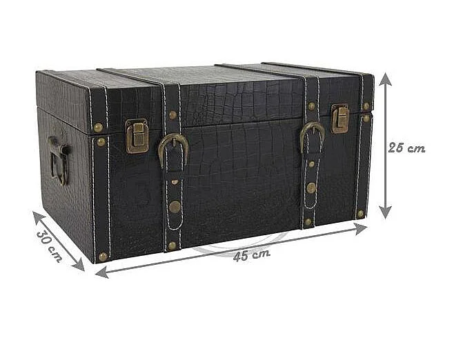 Coffre en bois teinté et polyuréthane