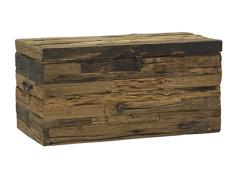 Coffre en bois massif recyclé Grand modèle