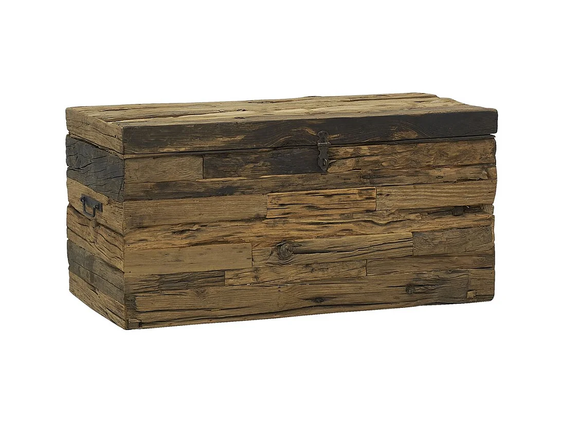 Coffre en bois massif recyclé Grand modèle