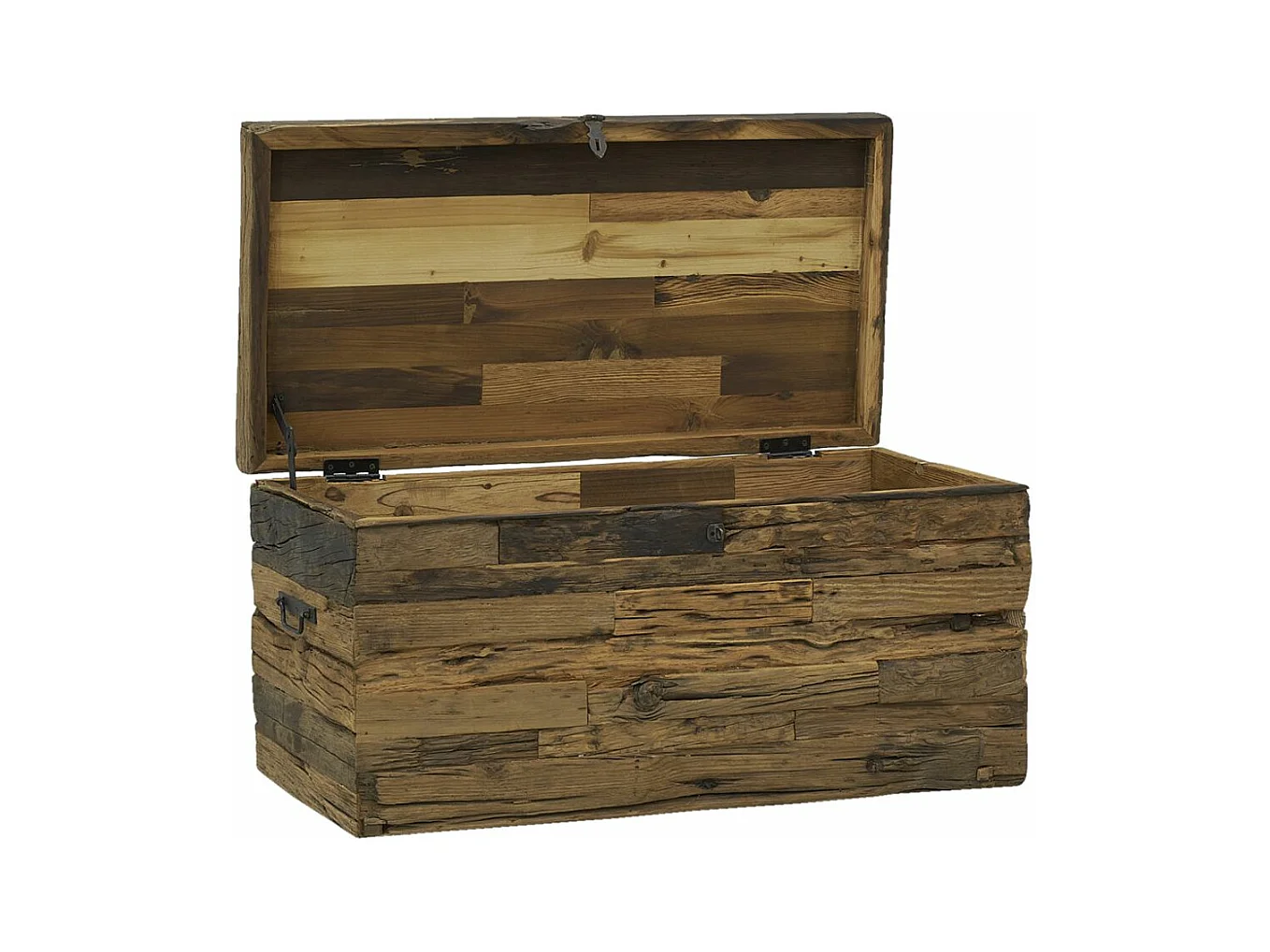 Coffre en bois massif recyclé Grand modèle