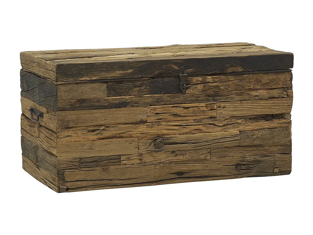 Coffre en bois massif recyclé Grand modèle