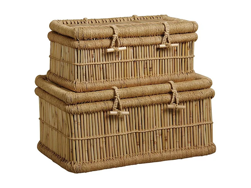 Malles en roseau naturel (Lot de 2)