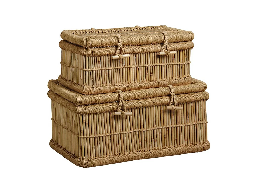 Malles en roseau naturel (Lot de 2)