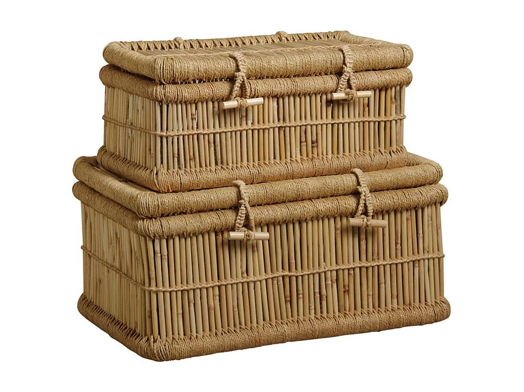 Malles en roseau naturel (Lot de 2)