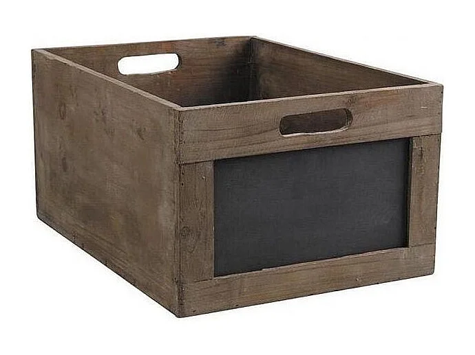 Caisse de rangement en bois avec ardoise 39 x 29 x 20 cm