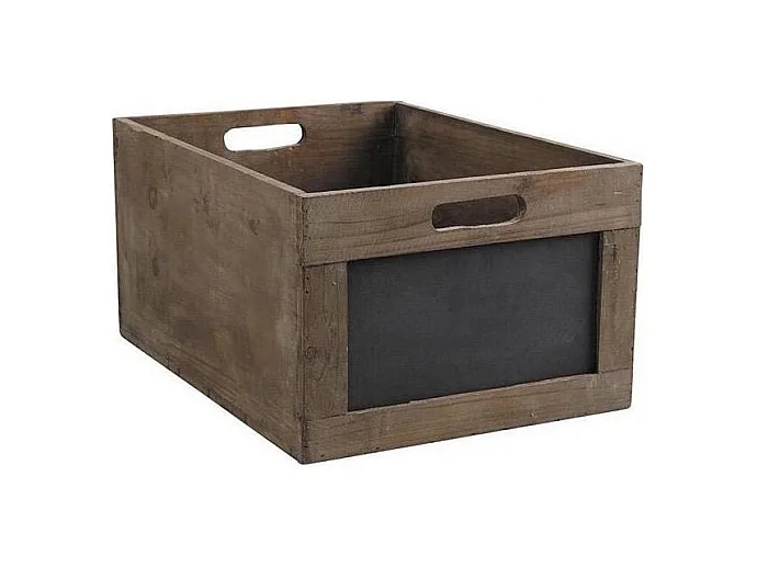 Caisse de rangement en bois avec ardoise 39 x 29 x 20 cm