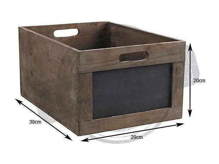 Caisse de rangement en bois avec ardoise 39 x 29 x 20 cm