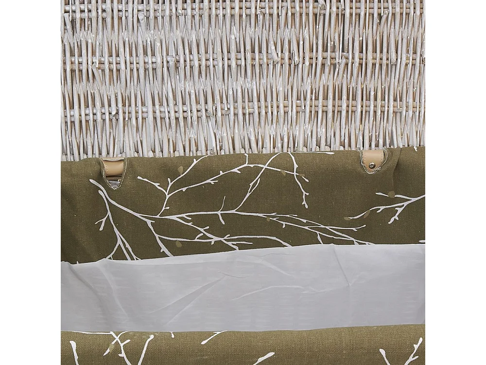 Malle en osier et doublure florale