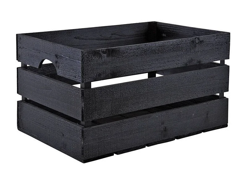 Caisse en bois peint noir