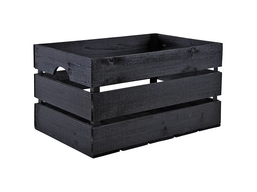 Caisse en bois peint noir