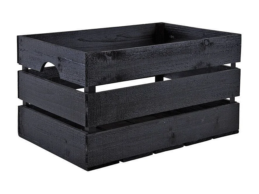 Caisse en bois peint noir