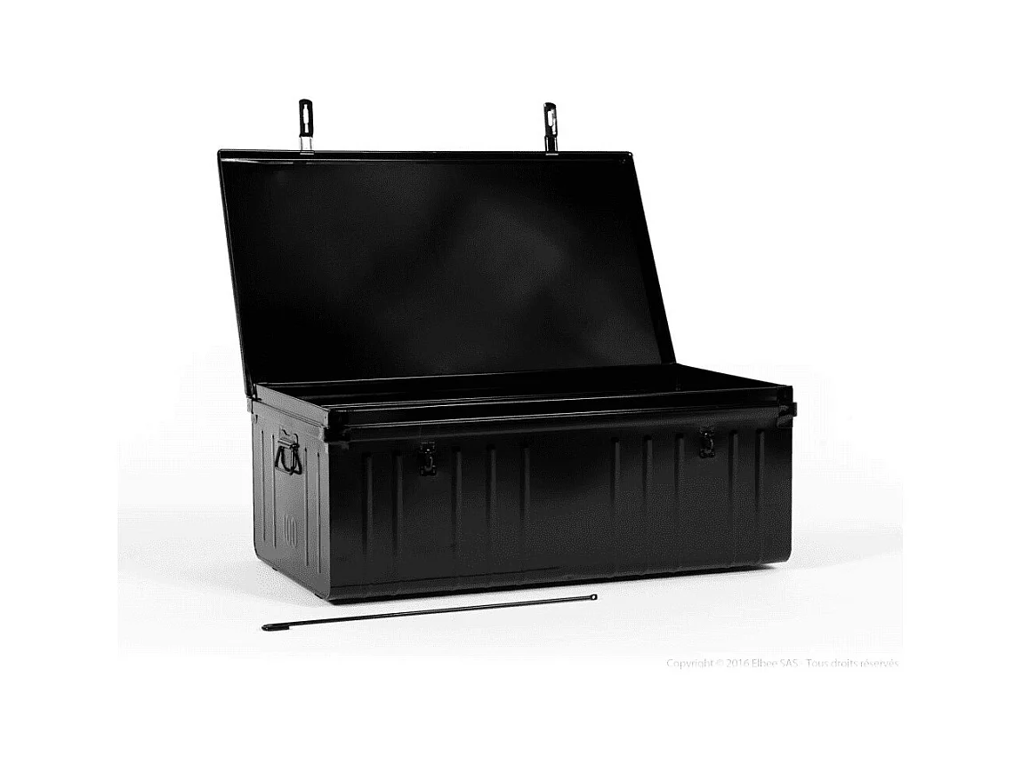 Malle de rangement métal noir Terra L100xH39xP55