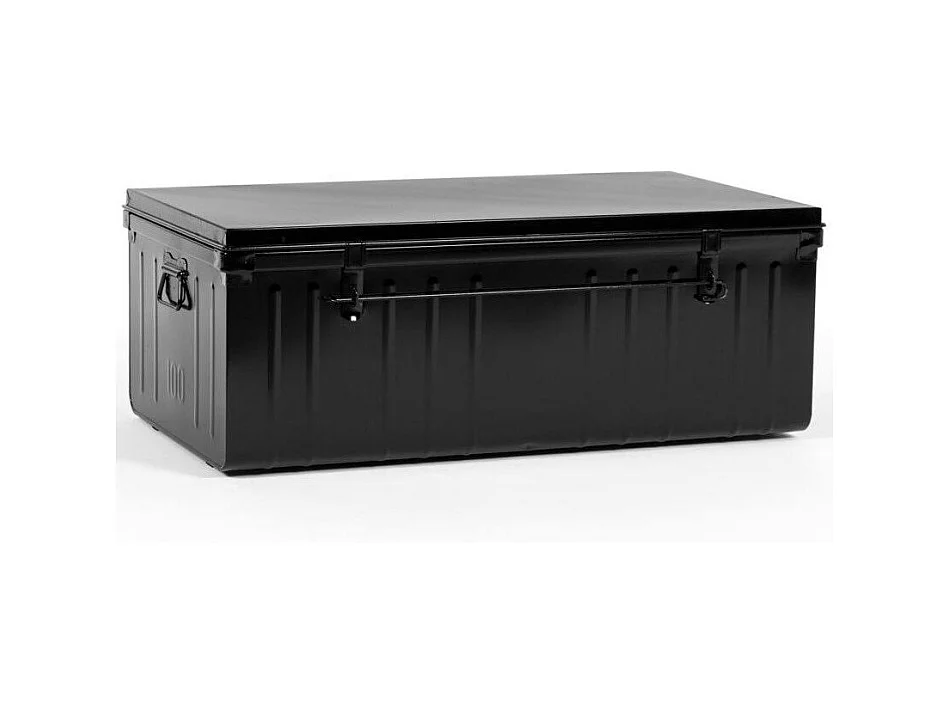 Malle de rangement métal noir Terra L100xH39xP55