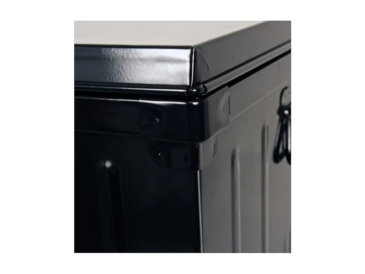 Malle de rangement en métal Habitat L100xH39xP55 - Capacité 175 litres-Noir