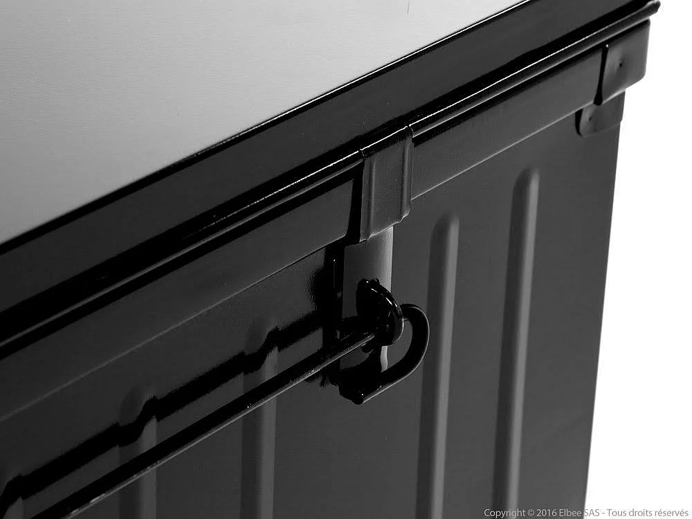 Malle de rangement en métal Habitat L100xH39xP55 - Capacité 175 litres-Noir