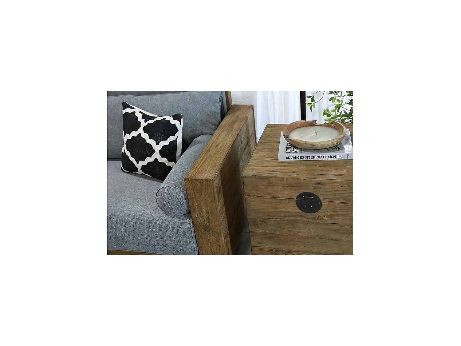 Coffre carré en pin et métal REWOOD Carré