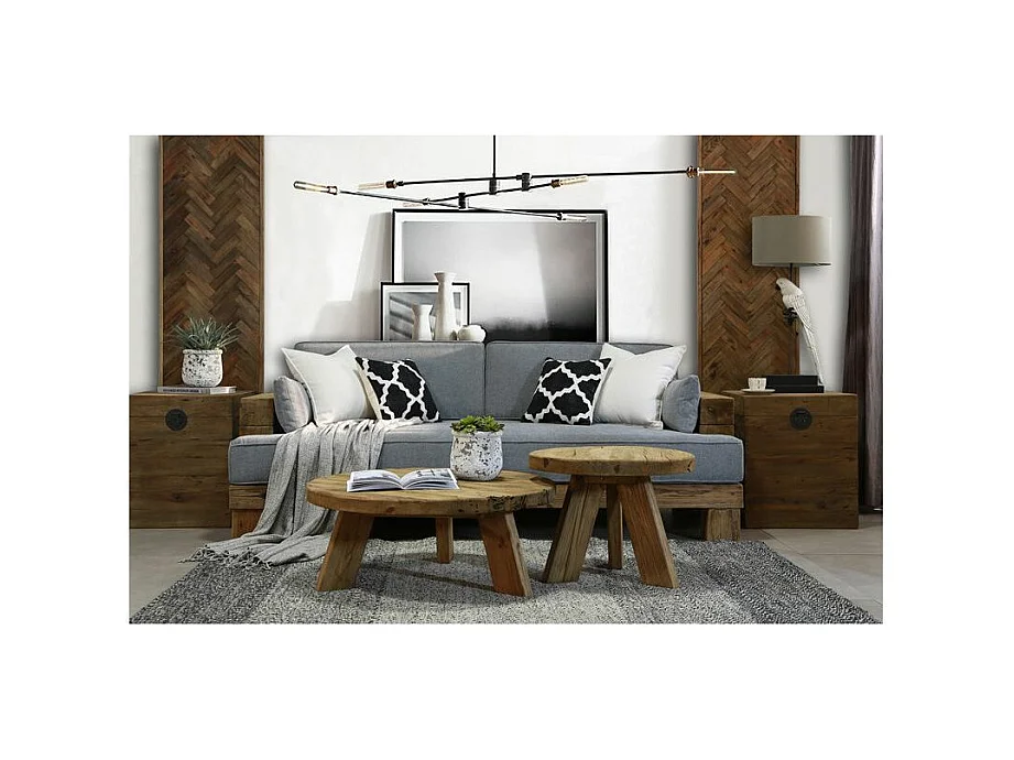 Coffre carré en pin et métal REWOOD Carré