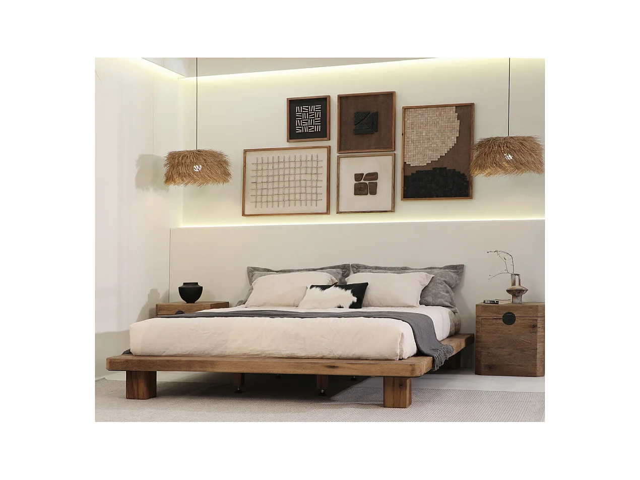 Coffre carré en pin et métal REWOOD Carré