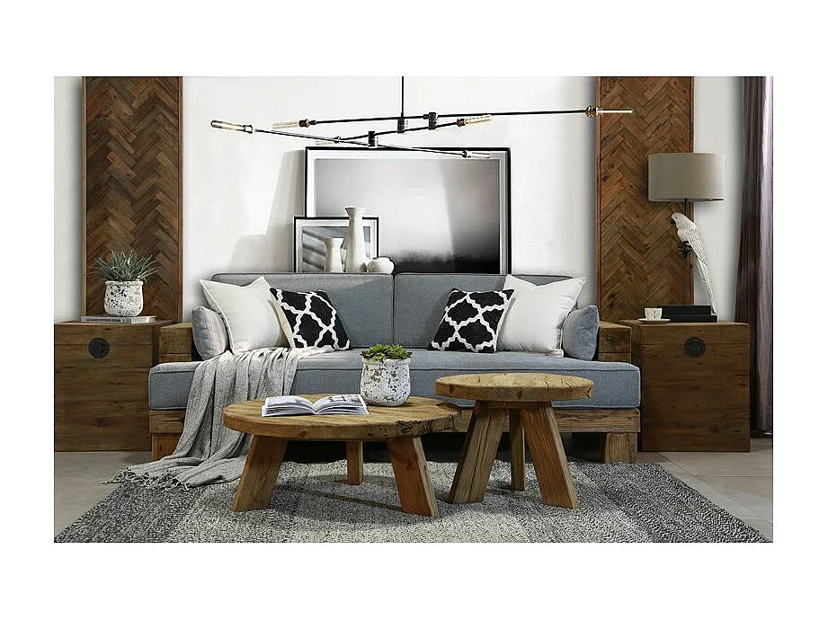 Coffre carré en pin et métal Rewood Carré