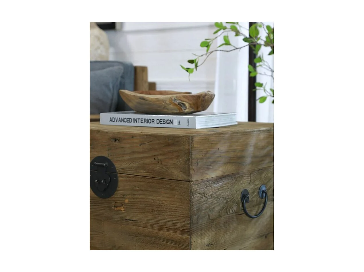 Coffre carré en pin et métal Rewood Carré