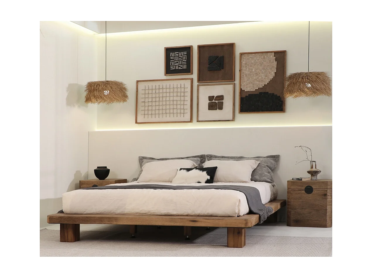 Coffre carré en pin et métal Rewood Carré