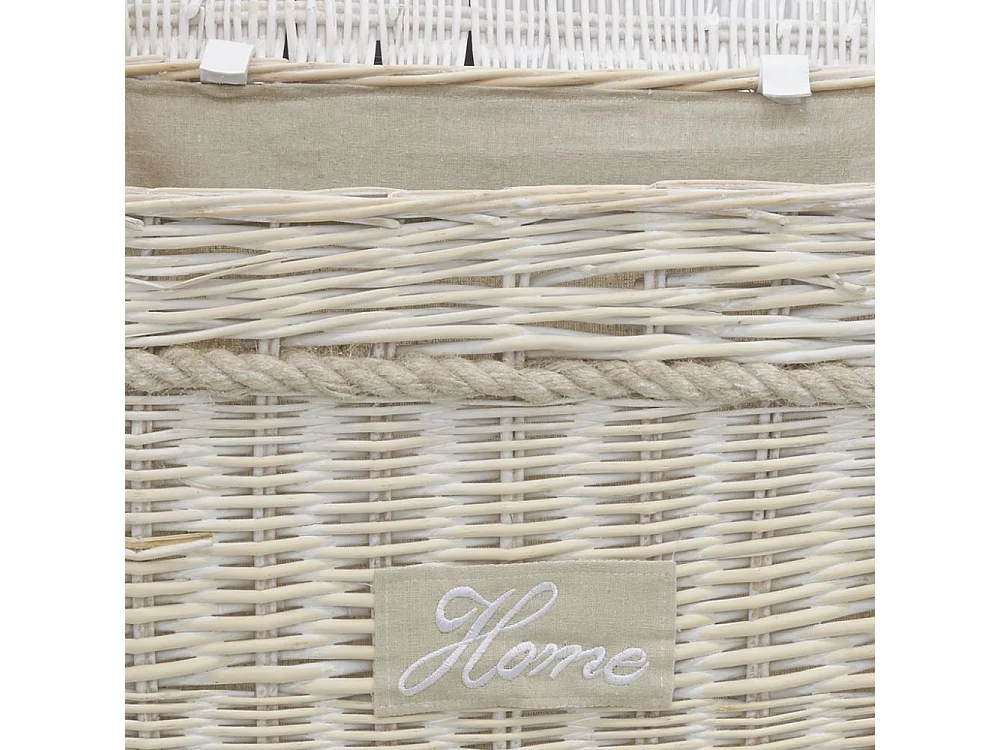 Malle carrée en osier blanchi (Lot de 2)