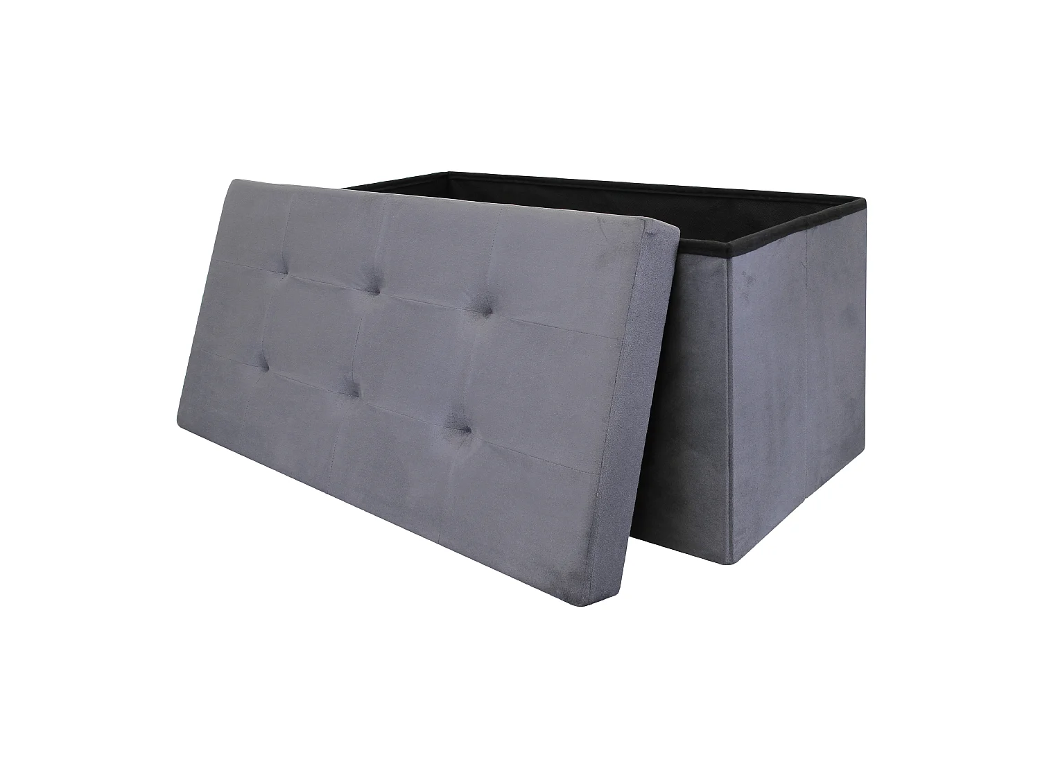 Coffre Banc Pliable - HOME DECO FACTORY - Capitonné - Gris