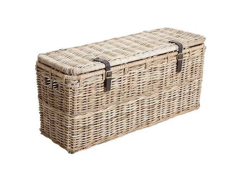 Coffres bouts de lit en poelet gris (Lot de 2)