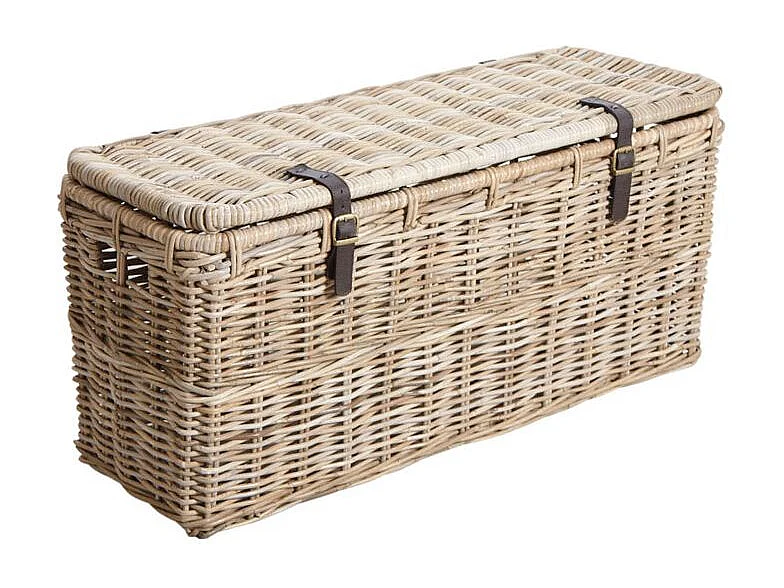 Coffres bouts de lit en poelet gris (Lot de 2)