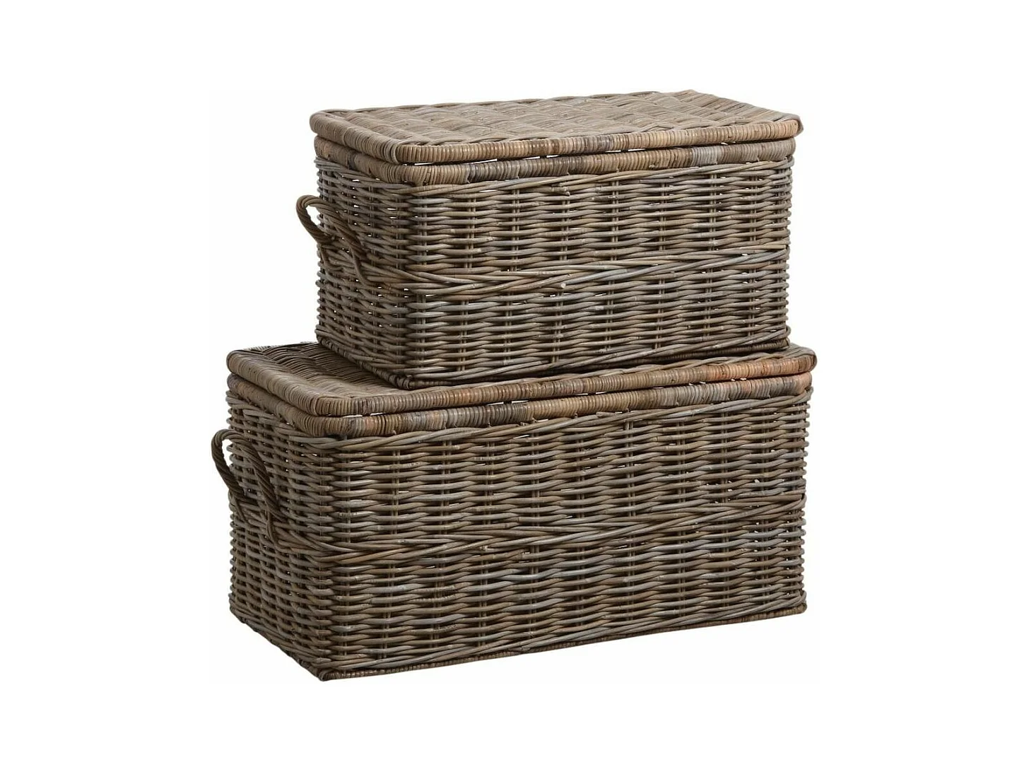 Malle en poelet gris (Lot de 2)