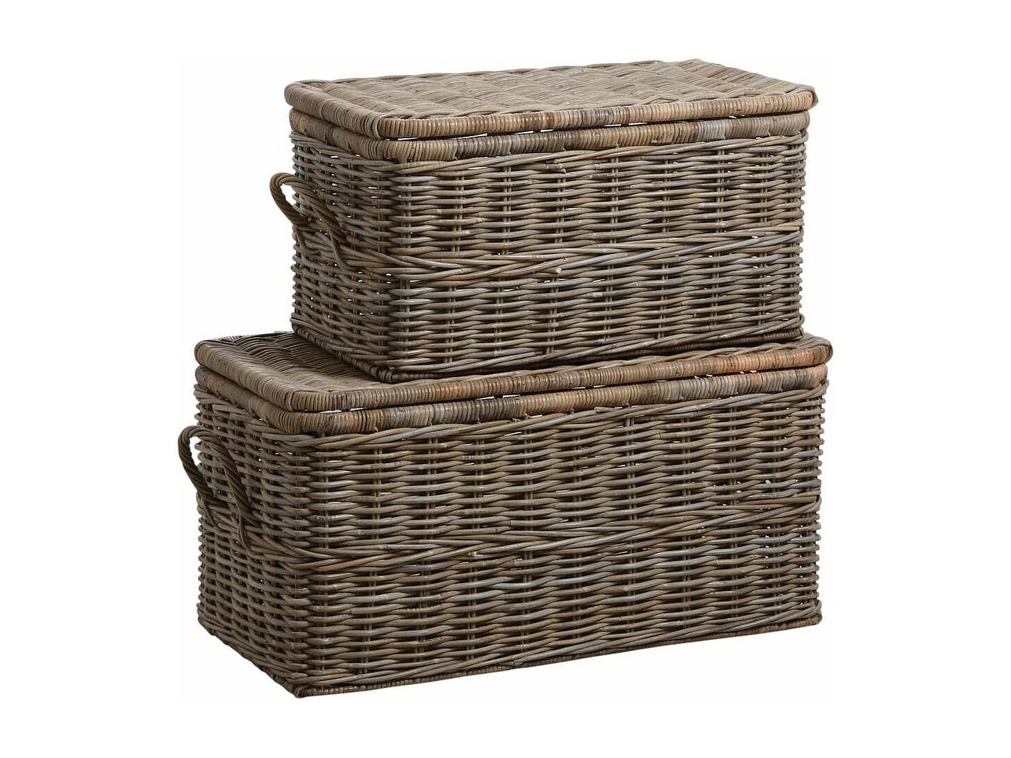 Malle en poelet gris (Lot de 2)