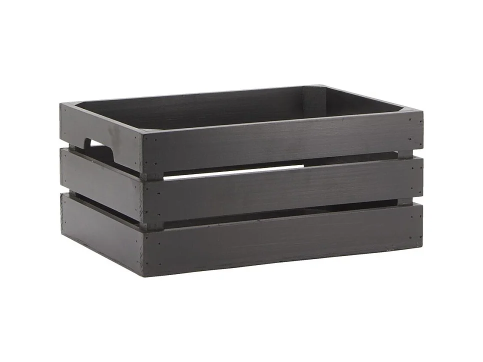 Caisse noire de rangement en pin