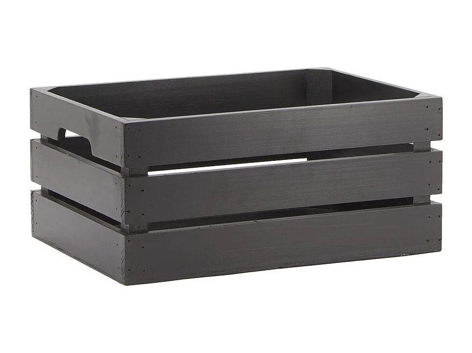 Caisse noire de rangement en pin