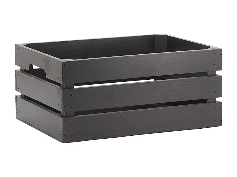 Caisse noire de rangement en pin