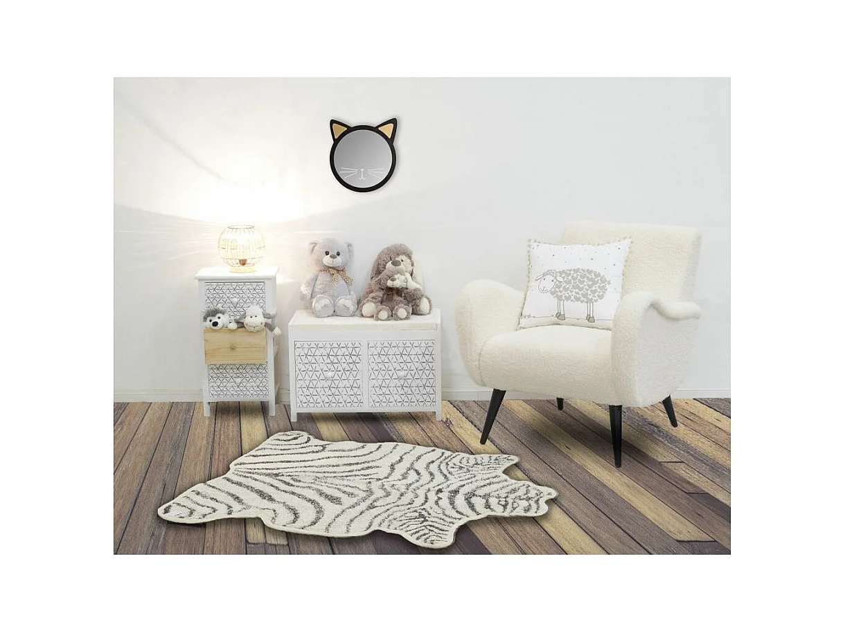 Banc en paulownia laqué blanc avec tiroirs Graphic