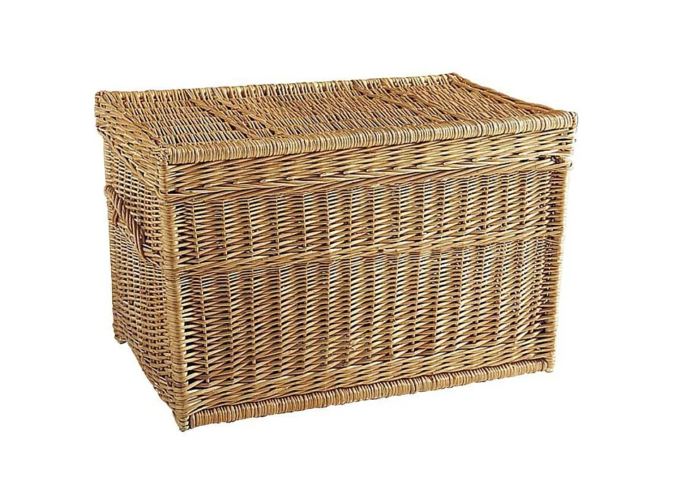 Malle de rangement en osier buff 80 x 45 x 45 cm