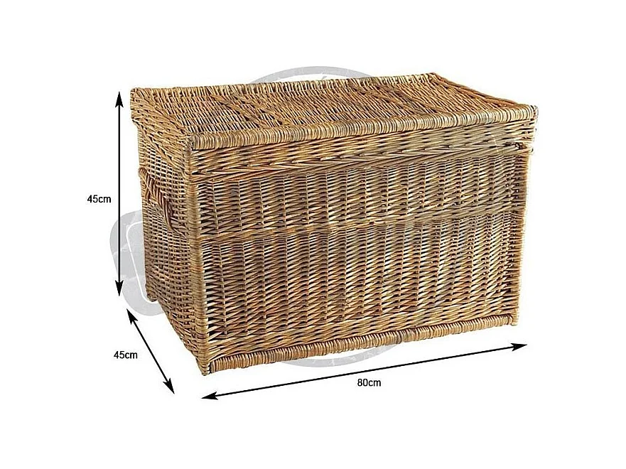 Malle de rangement en osier buff 80 x 45 x 45 cm