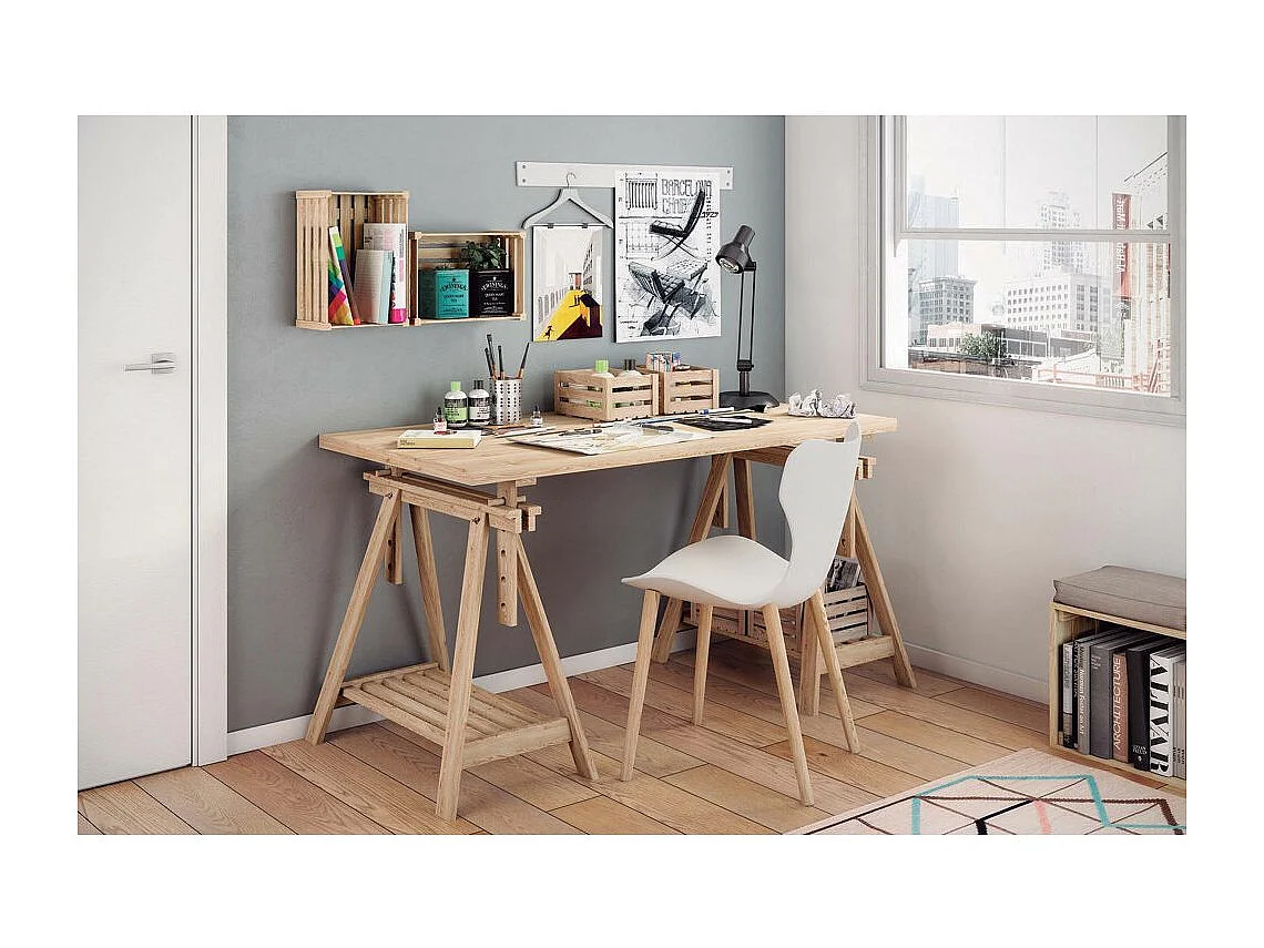 Caisse de rangement en pin massif Home box Moyenne