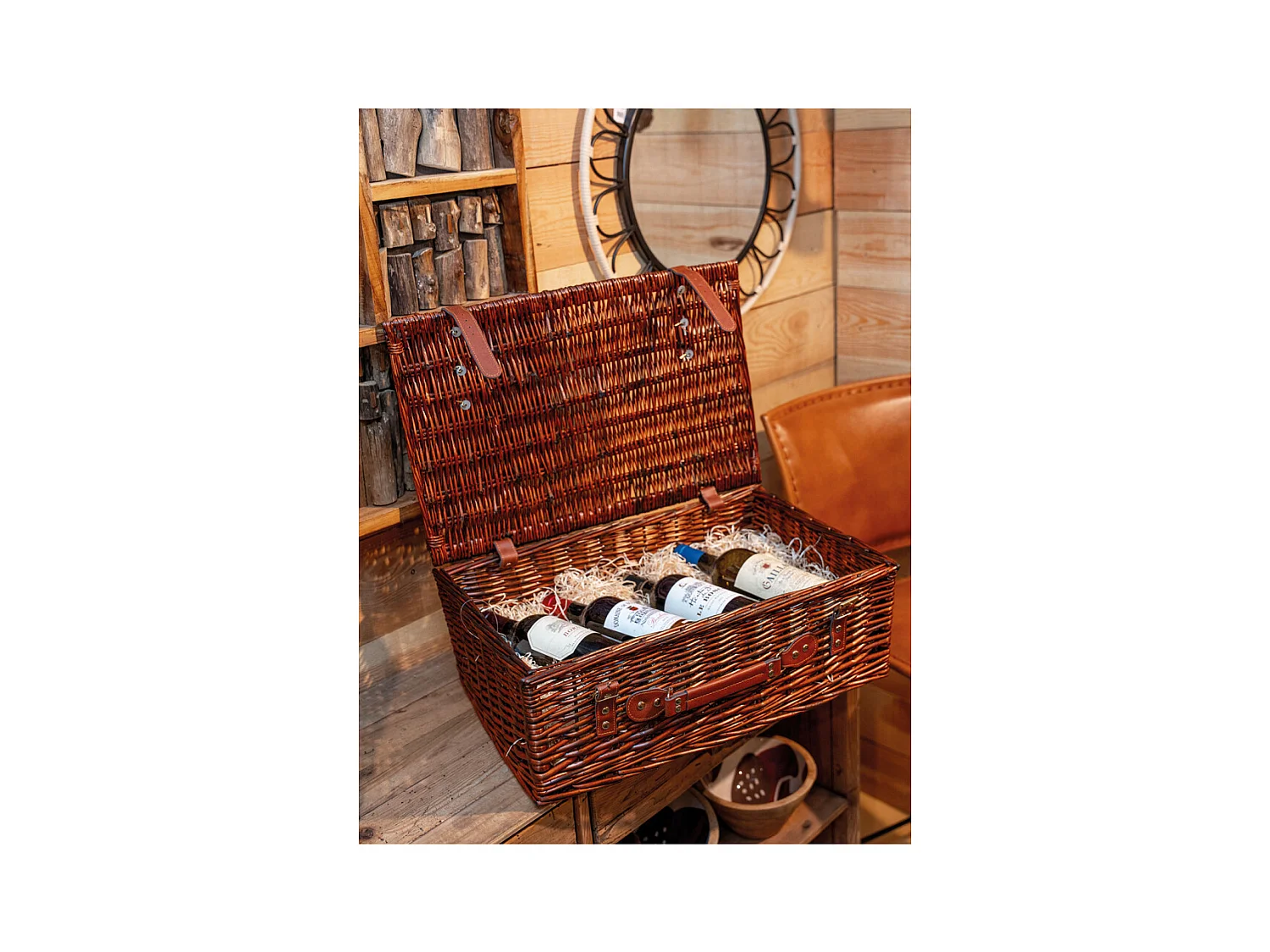 Valise en osier clair