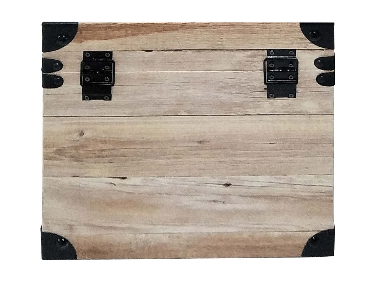 Malles Deco Carre Impression Bois Beige, Noir, Marron