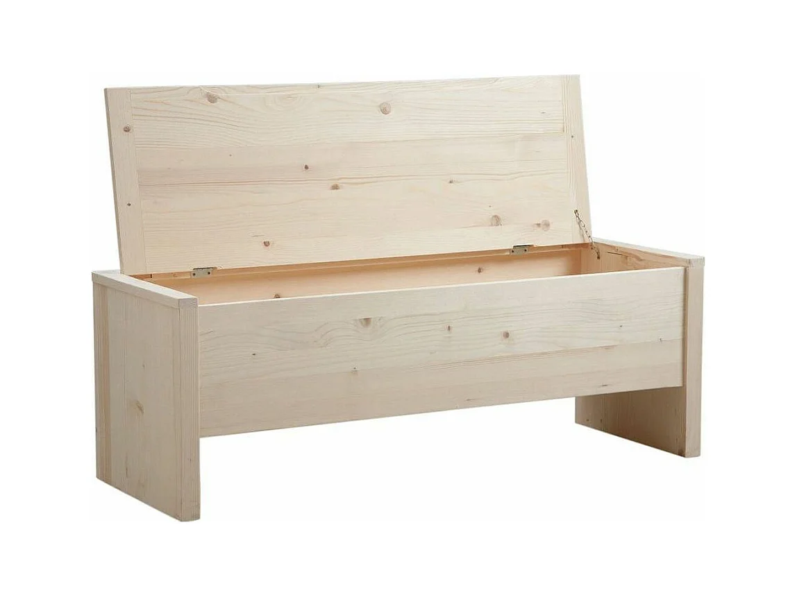 Coffre de rangement en bois brut